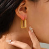 Rectangular U-shaped hoop earrings