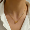 Double Heart Pendant Necklace
